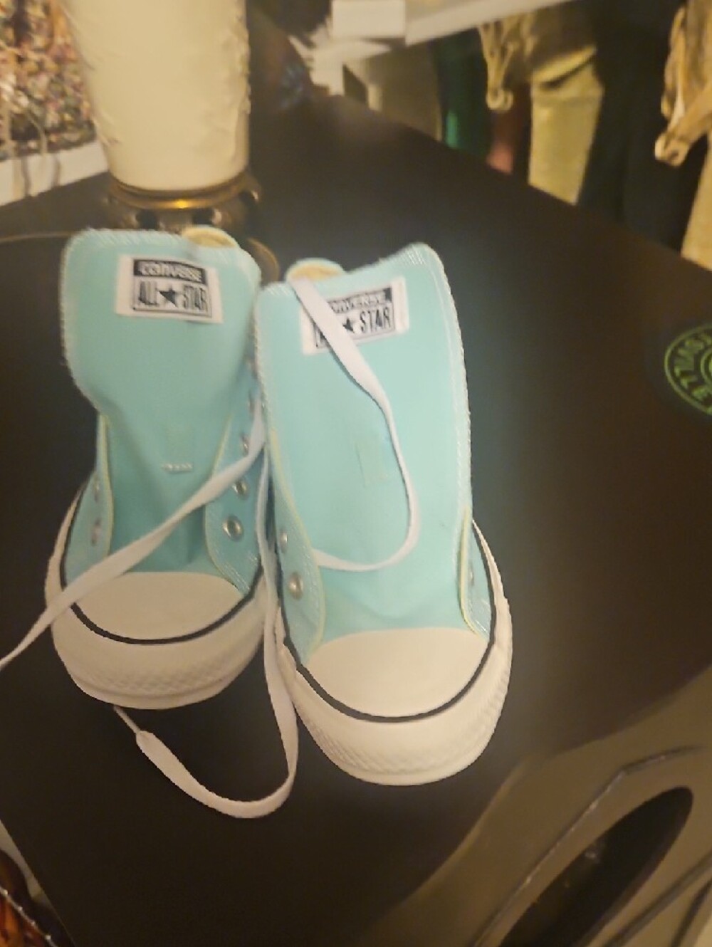 Converse Light Blue Low-Top Canvas Sneakers - Picture 4 of 6